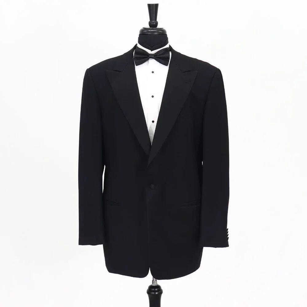Ermenegildo Zegna 44L Black Solid 1-Button Sport Coat Blazer Jacket T307